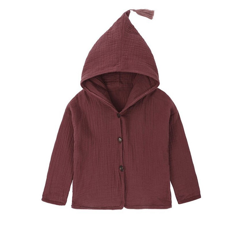 Overdele skjorte piger jakker børn baby drenge tøj kvast hat bomuld linned børn cardigan 1-6y bluse småbørn: Rød / 12m