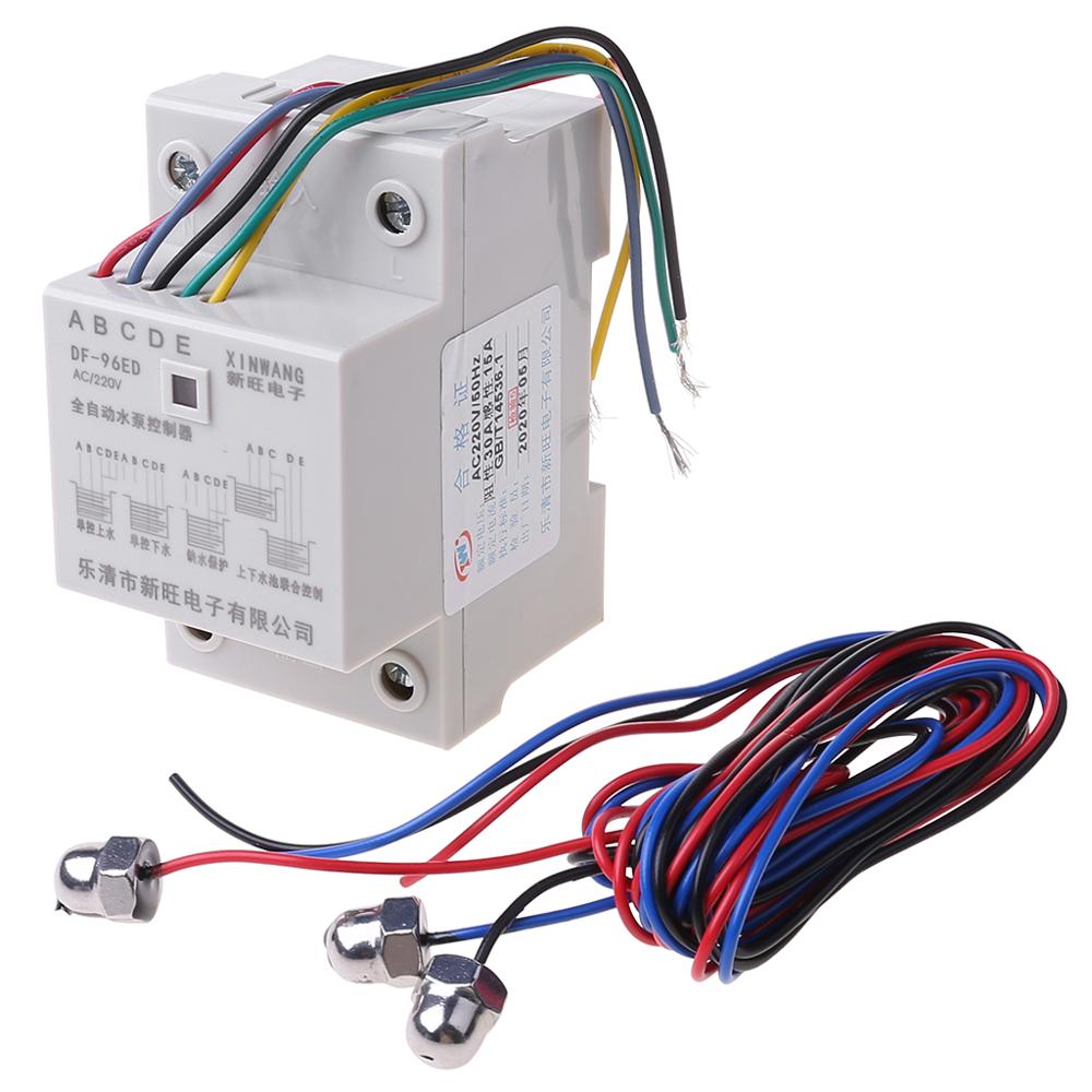 DF-96ED Automatic Water Level Controller Switch 10A 220V Water Tank Liquid Level Detection Sensor Water Pump Controller E7CB