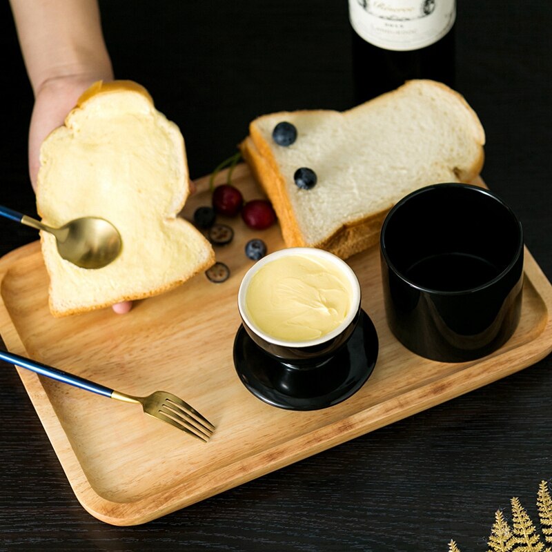 Keramik smør crock glaseret stentøj smør holder keramisk smør fad med vand ost opbevaringsbakke smør keramik butterdose