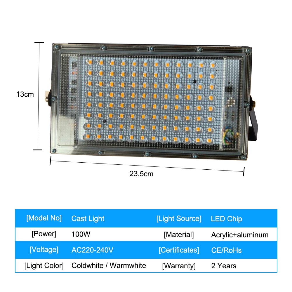 Led Flood Light AC 220V 230V 240V RGB Outdoor Floodlight Spotlight IP65 Waterproof 50W 100W LED Street Lamp Landscape Lighting