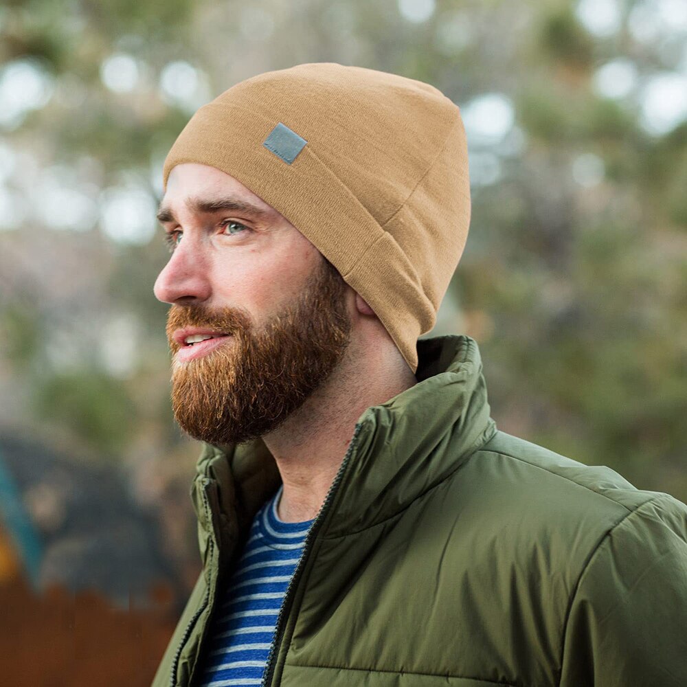 Unisex Merino Wol Manchet Beanie Hoed 100% Merino Wol Ridge Manchet Wol Beanie 2 Laag Warme Wollen Muts Mannen Vrouwen beanie Cap