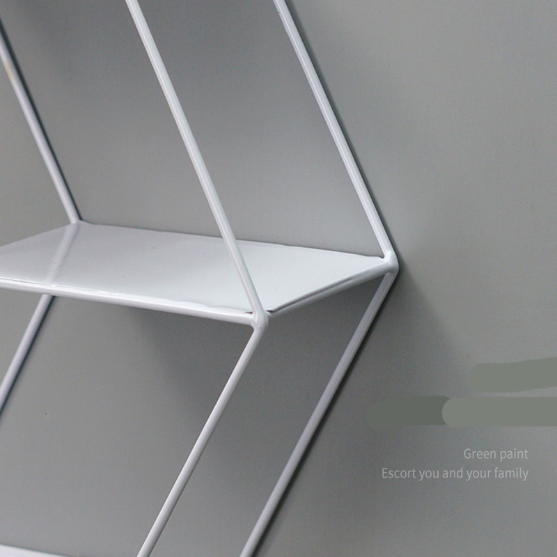 Nordisk metalvæghylde smedejern sekskantet opbevaringsholderholder klassisk enkel multifunktionel vægdekoration