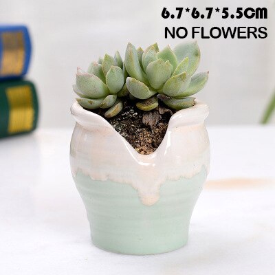Huisdecoratie miniatuur model bloempotten glazuur asymmetrie bloemenvaas bureaudecoratie ornamenten beeldjes keramische pot: En