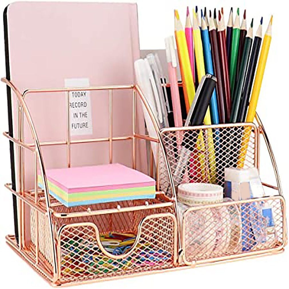 Desk Organiser Metal Office Organiser Storage Rack Shelf Office Table Decoration Rack Home