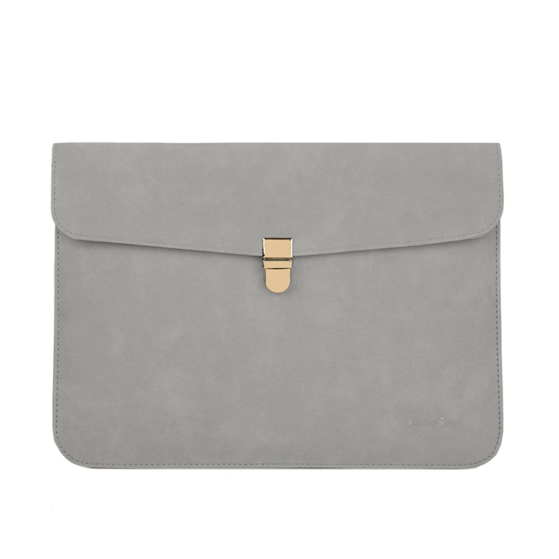 Funda de cuero suave de PU para Macbook Air Pro 11 12 13,3 14 15 pulgadas Bolsa para ordenador portátil funda para Tablet para Xiaomi DELL: Grey / 12 pulgadas