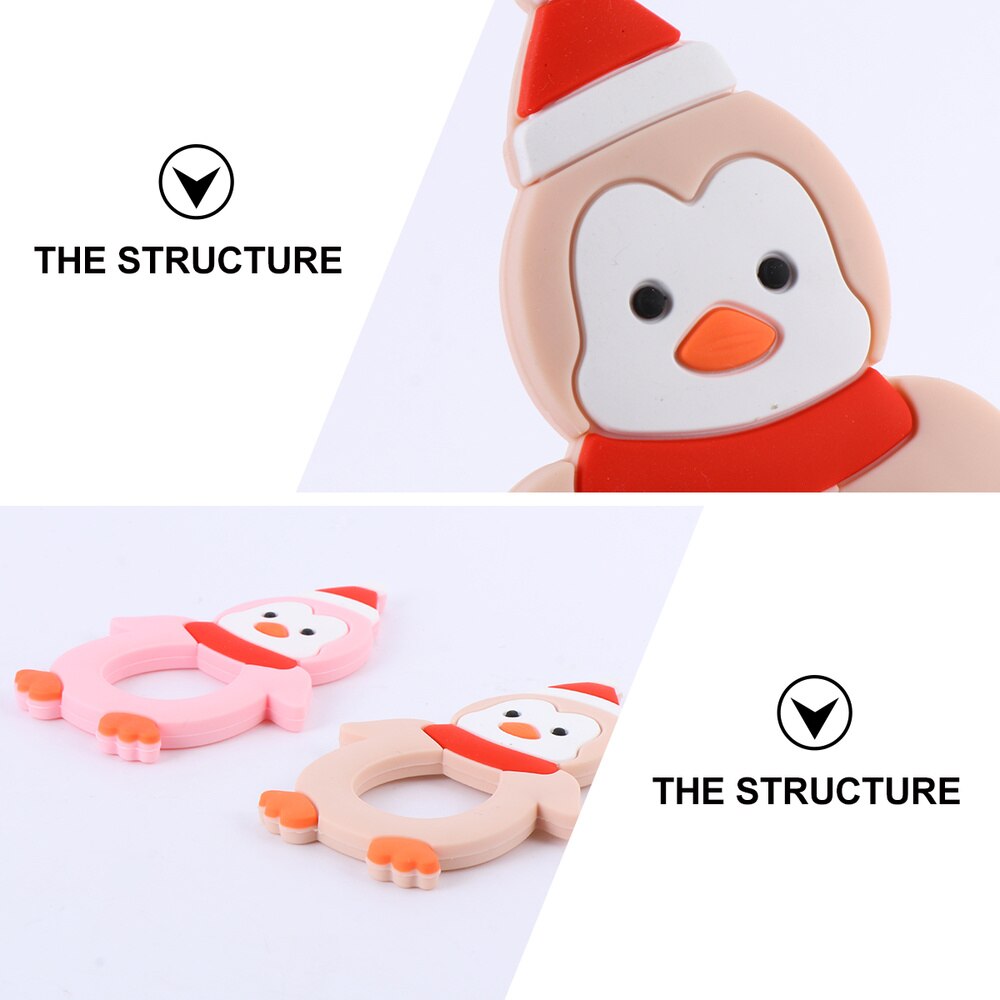 2pz Del bambino Teether Forma di Animale infantile Mordere Teether silicone Massaggiagengive infantile