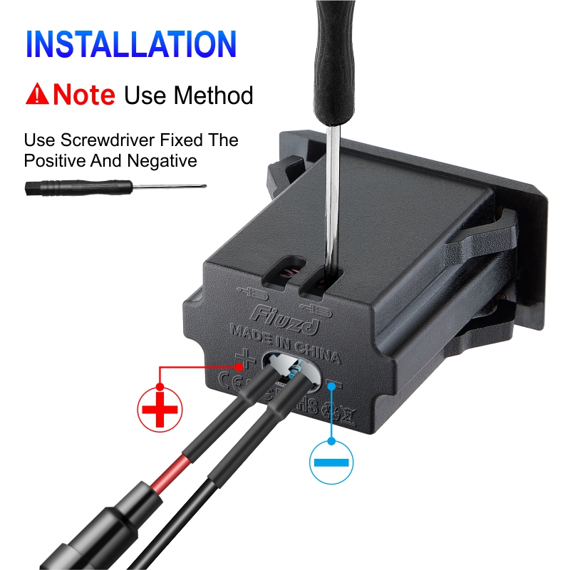 Adaptador de carga rápida, cargador de teléfono USB de 3 puertos en adaptador de cargador de coche para camión de 12V/24V, motocicleta, RV, barco marino