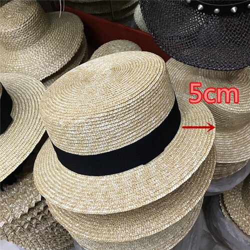 01904- axiclassic ren färg handgjord strålady strand fedorascap män kvinnor utomhus panama jazz hatt: Blockdesign 5cm