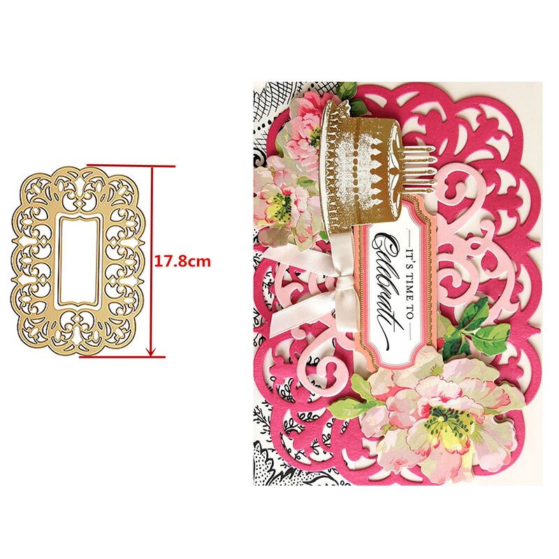 Rich lace decorative frame Fretwork Gingerbread House Radial Borders Metal Cutting Dies For DIY Scrapbooking Album Craft