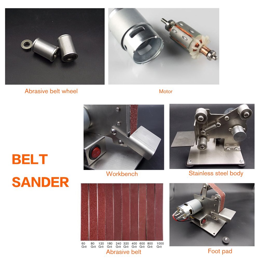 Multifunctional Grinder Mini Electric Belt Sander Polishing Grinding Machine Cutter Edges Sharpener Belt Grinder Sanding