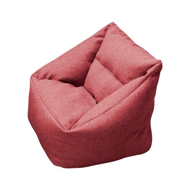Lazy Sofa Cover Chairs No Padding Cotton Linen Waterproof Armrests Recliner Cover Bean Bag Poncho Sofa Tatami Living Room: Red