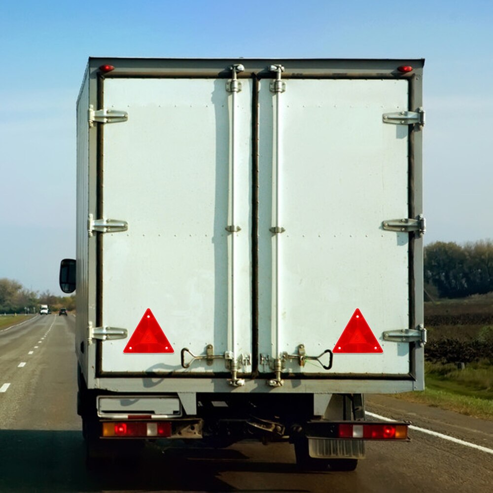 Panneau de signalisation réfléchissant rouge, 2 pièces, plaque de sécurité pour camion, feu arrière, signalisation d&#39;avertissement d&#39;arrêt, clignotant, Triangle, réflecteur d&#39;avertissement, style de voiture