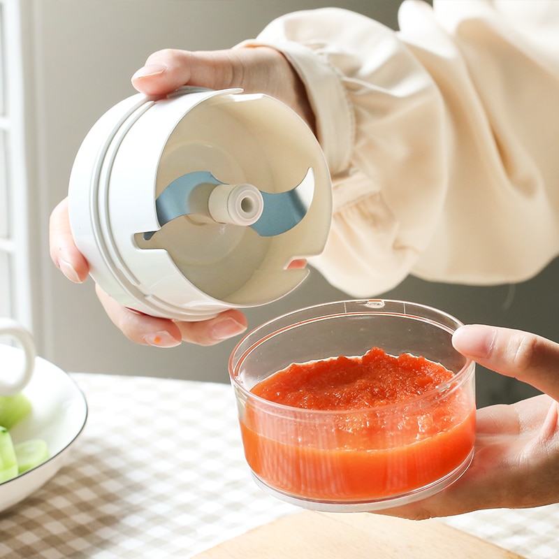 AMINNO Mini Groente Hakmolen Hakselaars voor babyvoeding, Mixermixer om Vlees Fruit Groente te hakken