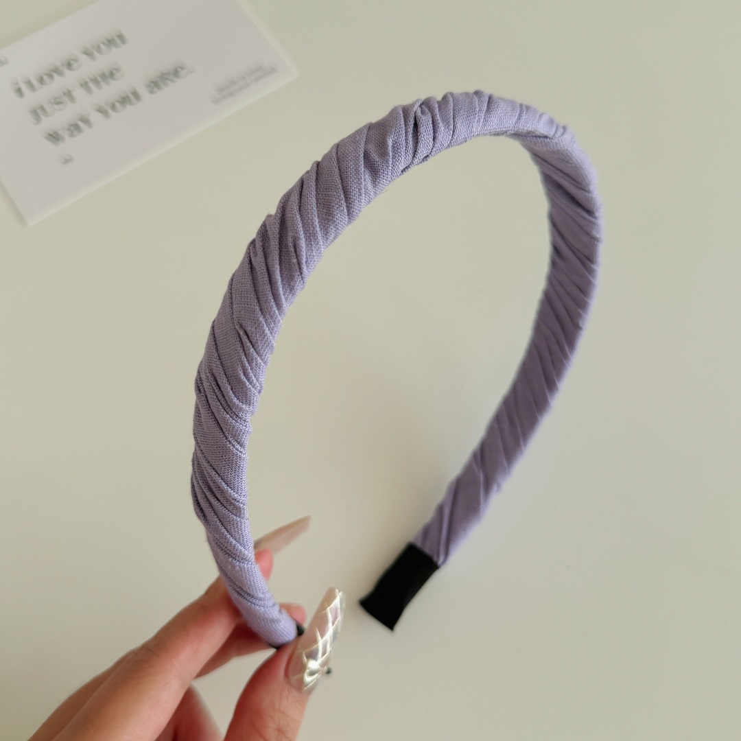 Colorful thin Fabric Wrapped Hairband Headband Hair Accessories Hair Jewerlery: PURPLE
