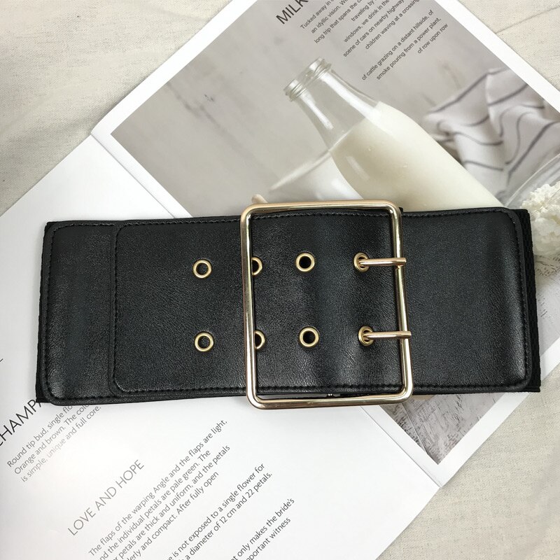 Cinturón de cintura de talla grande para mujer, faja ancha, de , elástico, de: black belt