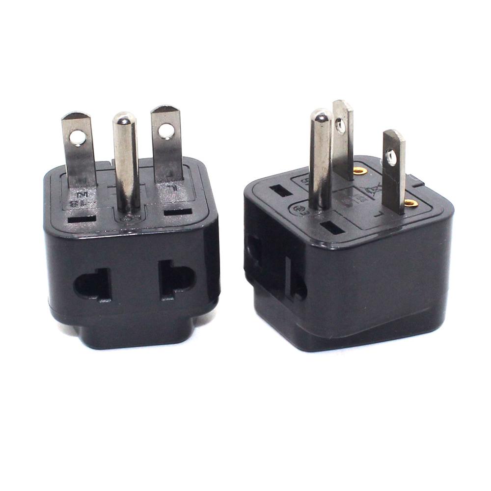 Universal EU/US/AU/UK To North American Nema 6-15P 1 Round, 2 Horizontal Pins Electrical Plug 10A 250V Home Converter