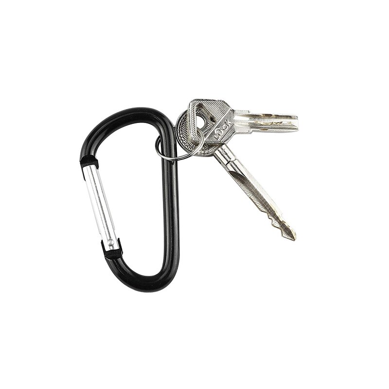 10 st aluminium karbinhake clip d form karbinhakar fjäder karbinkrok camping resa vandring nyckelringar nyckelring utomhus svart