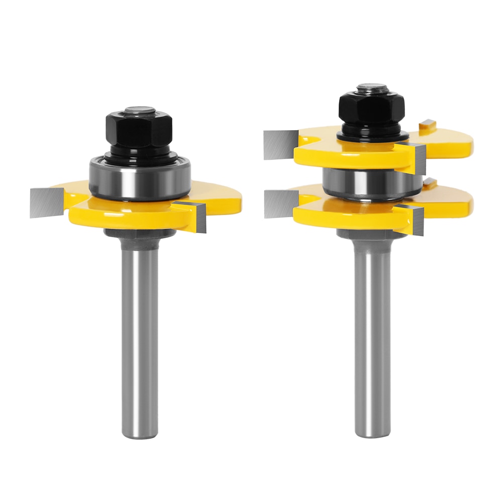 2 pc 8mm tige langue et rainure Joint ensemble routeur jeu de forets 3/4 "Stock bois outil de coupe-RCT