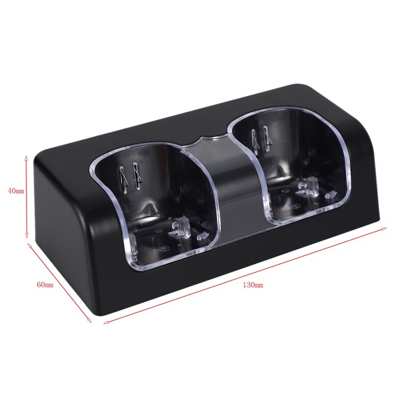 Cargador de Base de asa para batería de carga doble, luz LED azul, Control remoto de carga doble, compatible con Wii