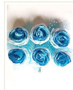 Een Verscheidenheid Van Foam Simulatie Bloemen, Een Verscheidenheid Van Kleur Simulatie Rozen, Handgemaakte Zijden Bloemen, nep Bloemen, Simulatie Plant: Blauw / 5 pcs