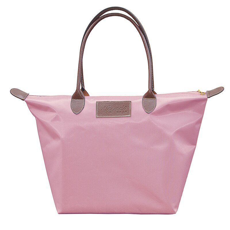 Sac à main en toile pour femmes, fourre-tout de grande capacité en tissu Oxford, sac à bandoulière de Shopping,: Pink