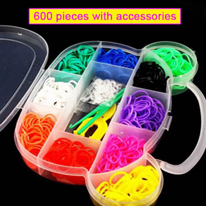 Barn pyssel leksaker gummiband armband vävstol flicka hårband färgglada tuggummi gör vävda armband barn leksak