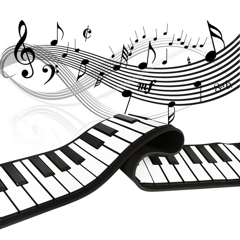 Flexible Portable Digital Piano teclado 61 teclas 128 tonos ritmos enrollar electronico Piano juguetes FOU99