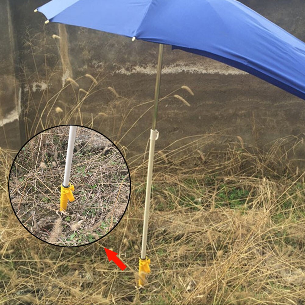 Strand draagbare parasol beugel buiten tuin ondersteuning accessoires vaste parasolhouder handmatige zandboor zonnescherm willekeurige kleur