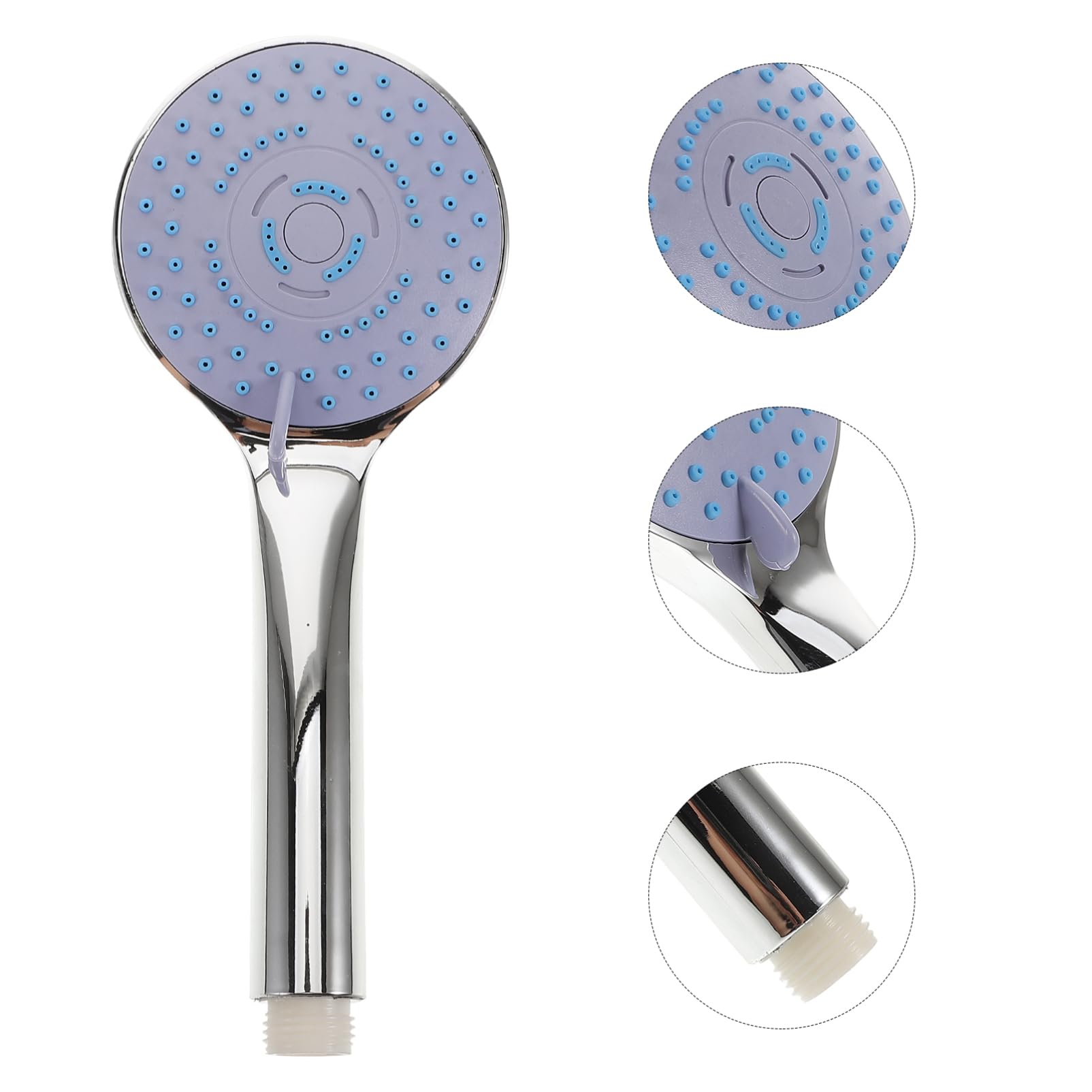 Manguera de cabezal de ducha Extra larga de 59 ", manguera de ducha de mano Flexible de acero inoxidable Simple con ángulo, manguera rociadora de ducha sin enredos: Morado