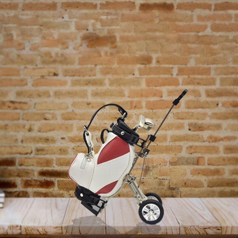 Golf Pens with Golf Bag Holder Novelty Office Desk Golf Bag Pencil Holder 28GE