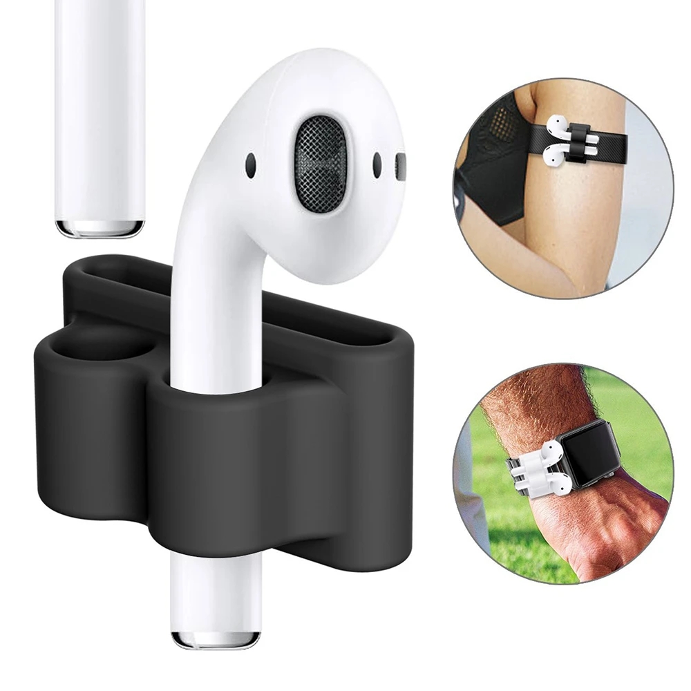 Support d'écouteurs Bluetooth en Silicone Anti-perte, pour AirPods Apple i7, Clip de support d'écouteurs pour Apple Watch