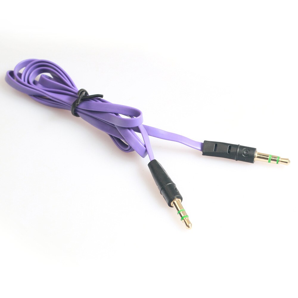 3.5mm Auxiliary Cable Audio Cable Male To Male Flat Aux Cable 1m Car-styling: Purple 