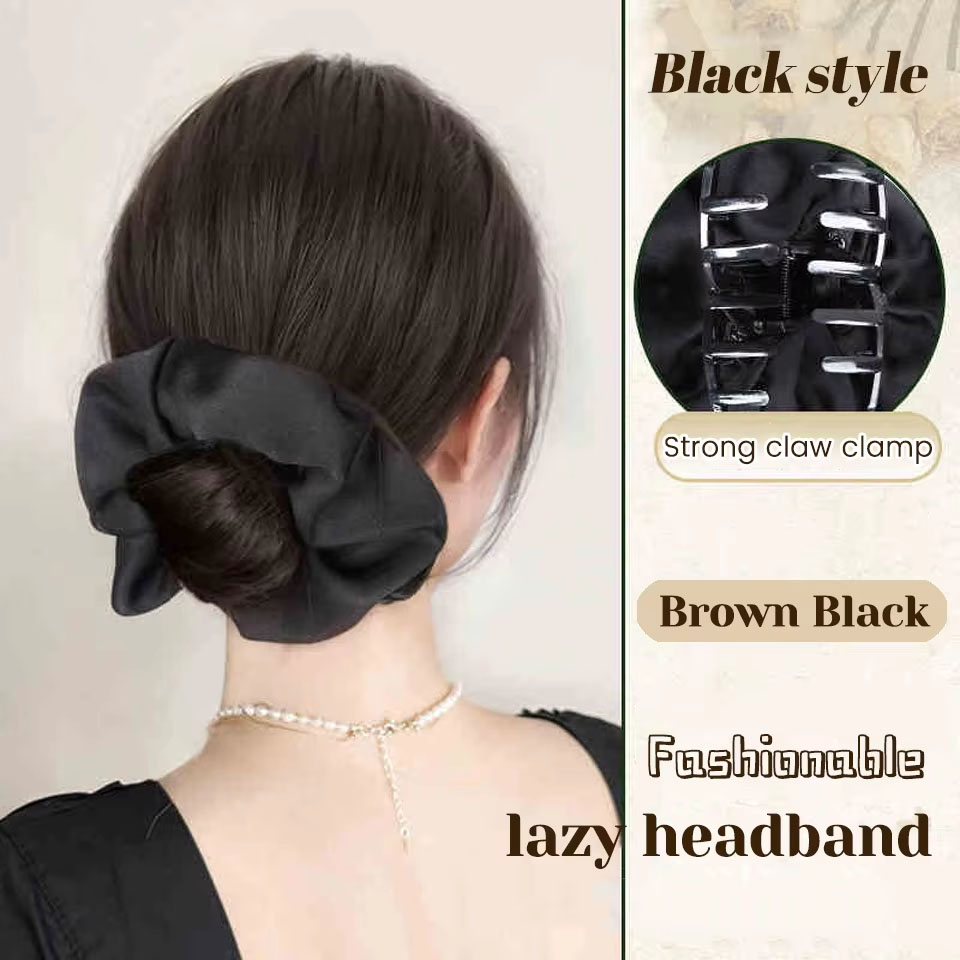 Coque pedaço de cabelo em linha reta chignon extensão mini faixa de borracha cabelo bun scrunchies sintético donut peruca acessório updo bun cabelo