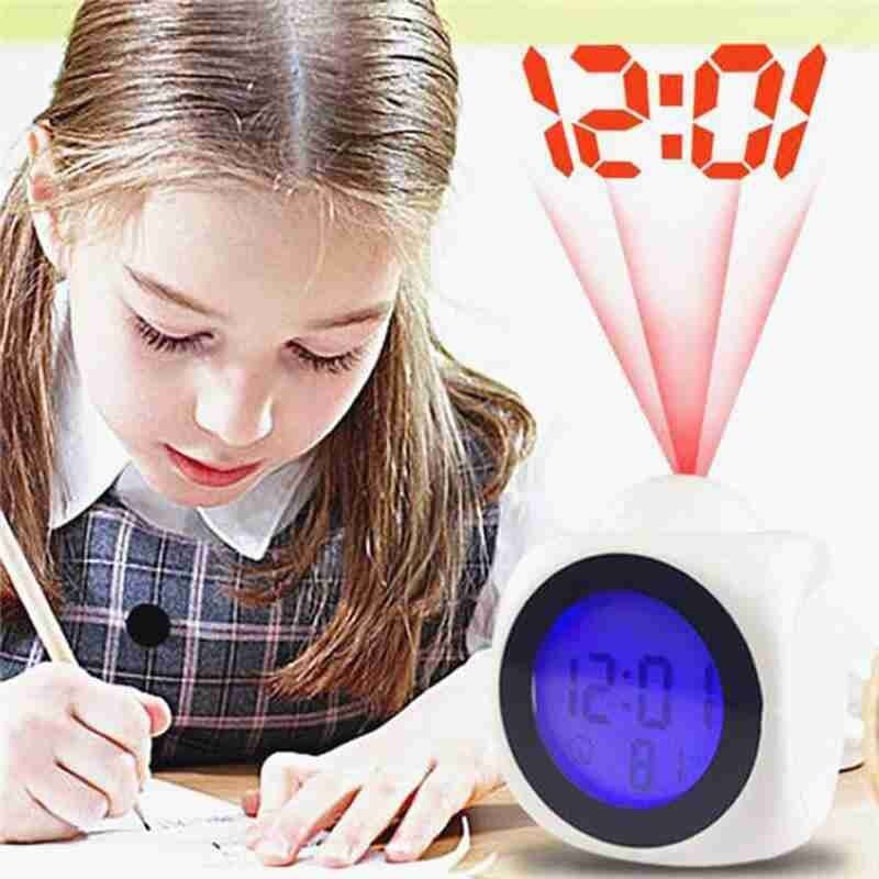 Aandacht Projectie Digital Weer Lcd Snooze Display Klok Thuis Wekker Projector Timer Backlight Color Led G0W9