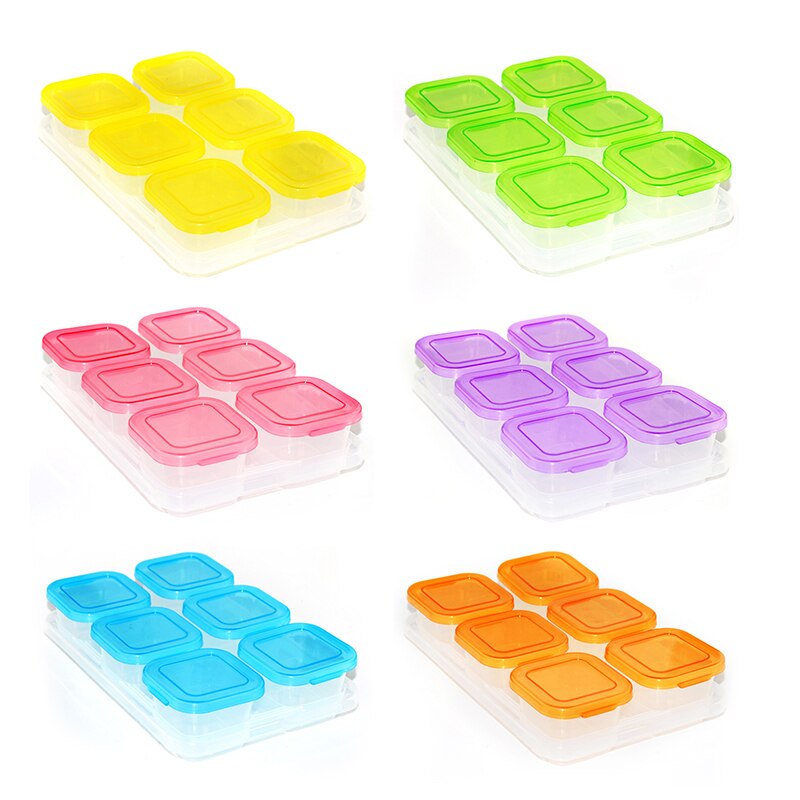 Small Grid Dessert Fruit Separate Storage Frozen Box Complementary Food Box Fresh-keeping Box Baby food supplement storage box
