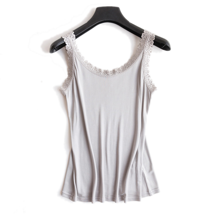 Women silk camis 50% Natural silk and lace camisoles Bottoming shirt Black White Pink TOP