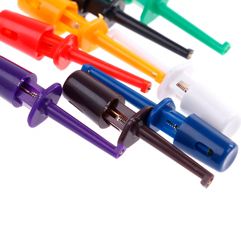 12pcs Multimeter Wire Lead Test Hook Clip Electronic Mini Test Probe Set For Repair Tool