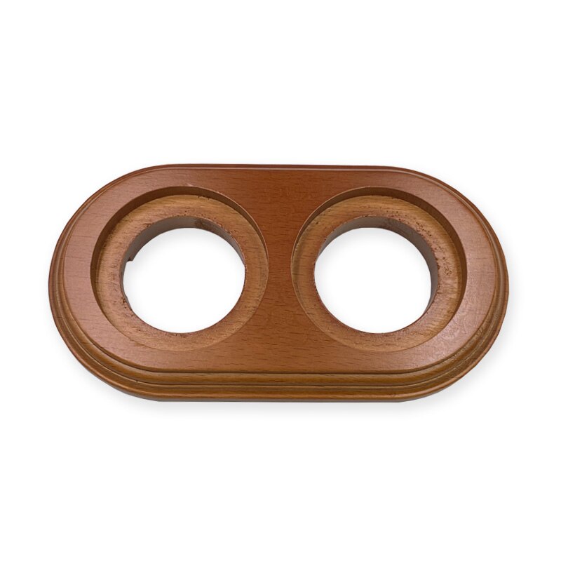 Home Improvement High Wall Light Knob Switch Ceramic Rotary Switch and 1-3 Gang Wooden Base: 2-Gang Wooden Base