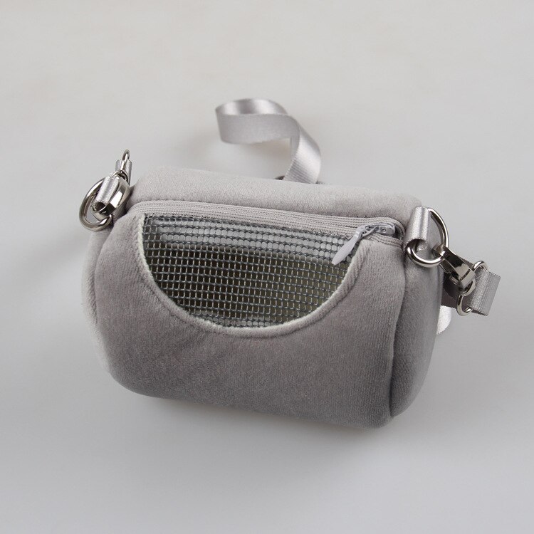 Sac de transport pour Hamster, petit animal de compagnie, sac à bandoulière cylindrique pour Hamster, lit respirant, maison en forme d&#39;écureuil hérisson, nid en Cage: GRAY