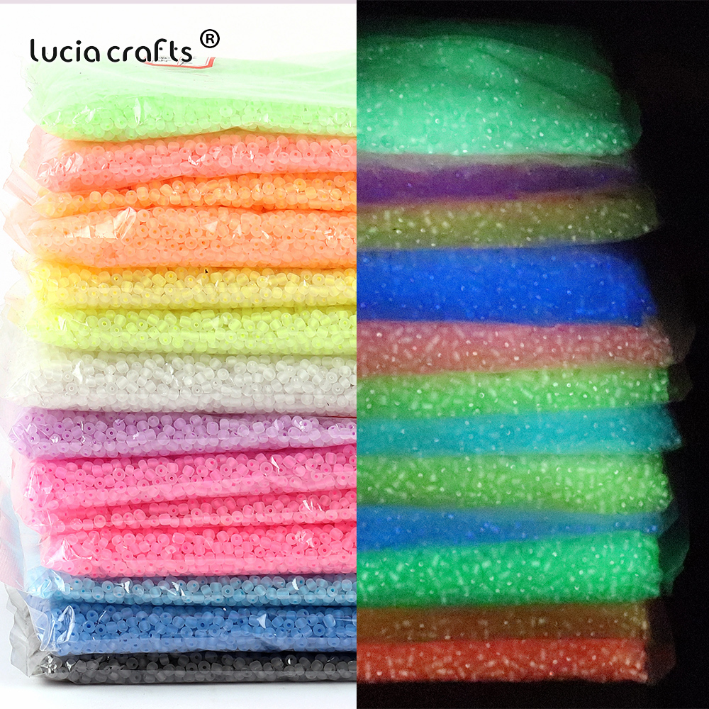 Perles lumineuses en verre dépoli, 10g, brillent dans la nuit, perles d'espacement pour Bracelet et collier, accessoires de bricolage A0140