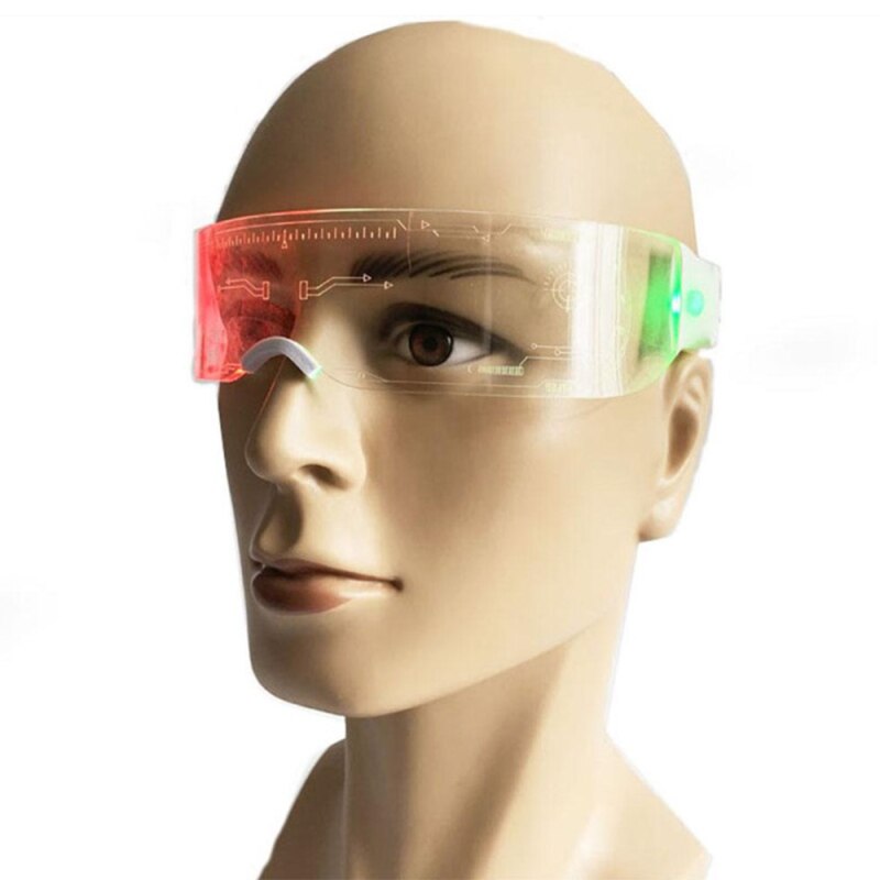 Magic Led Luminous Glasses Party Futuristic Electronic Visor Glasses Light Up Glasses Prop DIY Halloween Festival Performance