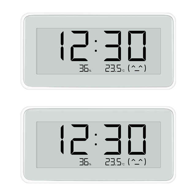 Xiaomi mijia temperatur- og fugtighedsmåler ur indendørs udendørs hygrometer termometer e-link temperaturmålingsværktøj: Sort
