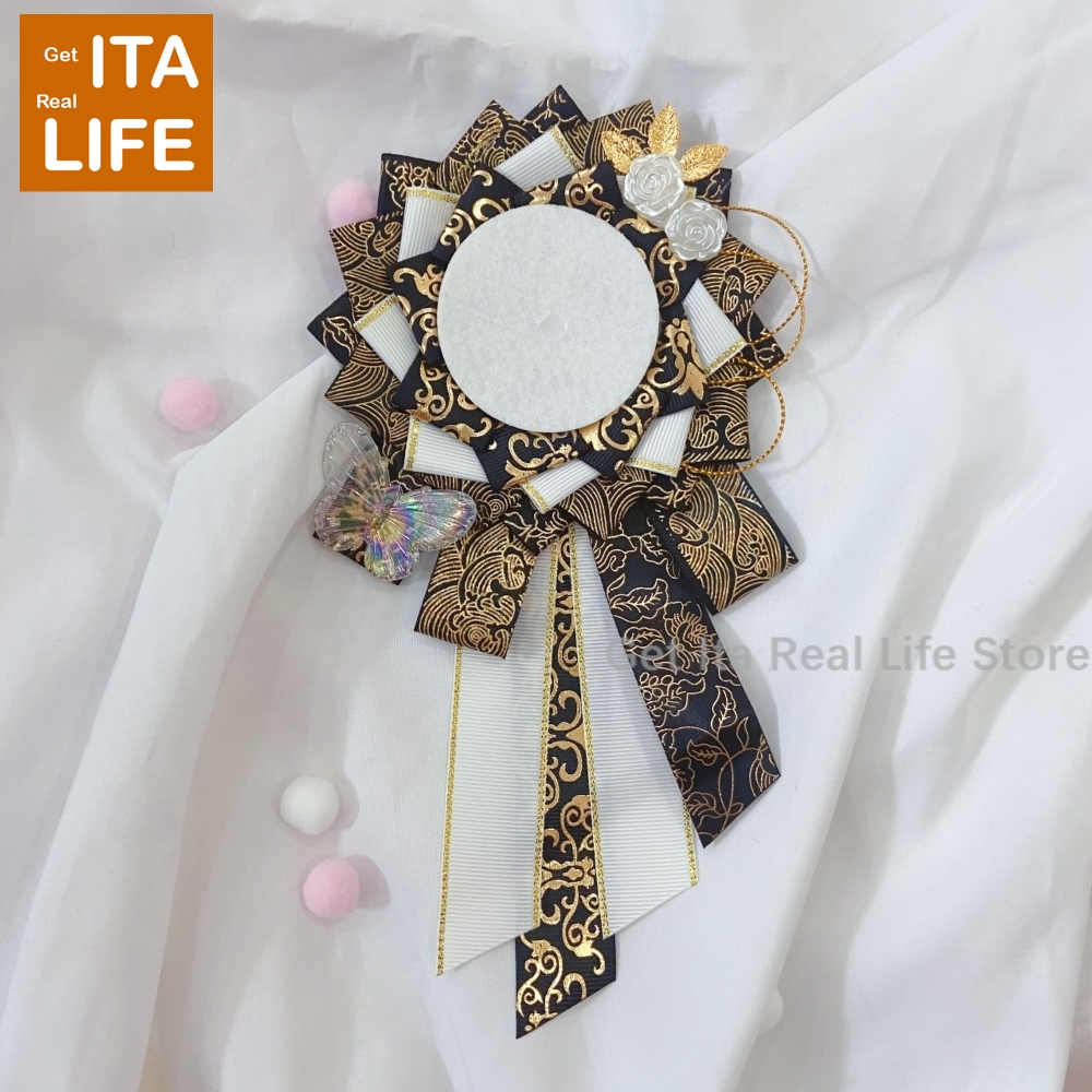 Italife Nowa Torba Ita, Przypinki, Uchwyt na Odznaki z Kwiatami na Odznaki Anime 58mm, Ręcznie Robione Jedwabne Wstążki, Akcesoria robić Dekoracji Itabag, Przypinki H333: czarny