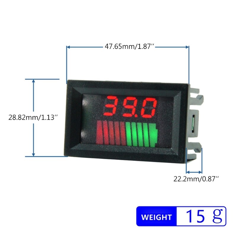 12V - 72V Blei-säure Batterie Ladezustand Anzeige Kapazität Prüfung Messgerät Voltmeter W91F