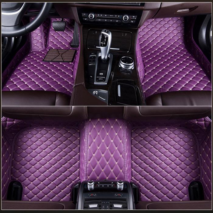 3d auto vloermatten voor toyota land cruiser 100 200 waterdichte leren vloermatten auto-styling interieur auto vloermat: Paars