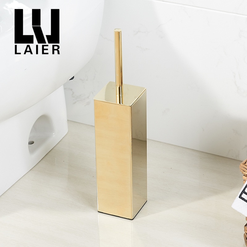 Vidric 304 Gouden Wc Borstel Set Vloer, Badkamer Wc Borstel Kit, geen Dode-Gratis Geperforeerde Wc Borstelhouder Goud Kleur