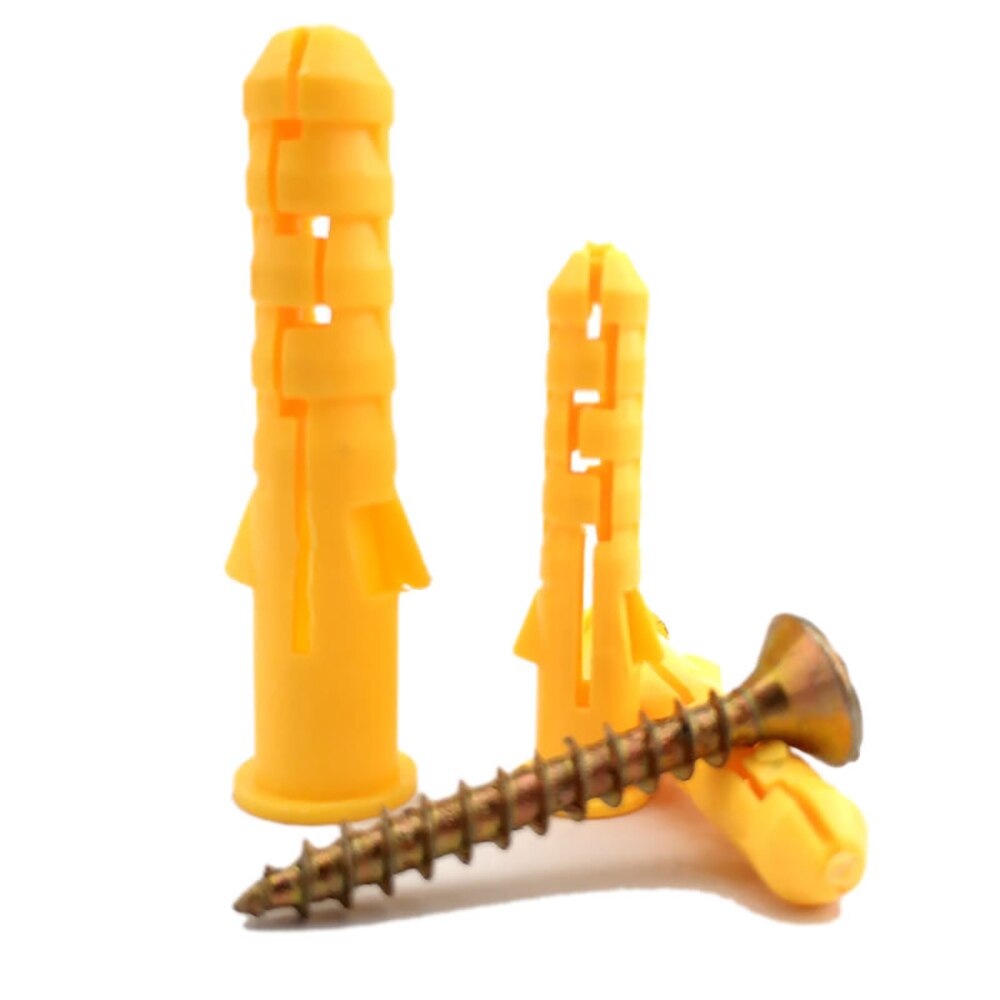 Vis de dilatation en plastique | Ancres en plastique rainurées 300 pièces Hotting M6 Tubes de dilatation muraux en plastique, Tubes de dilatation