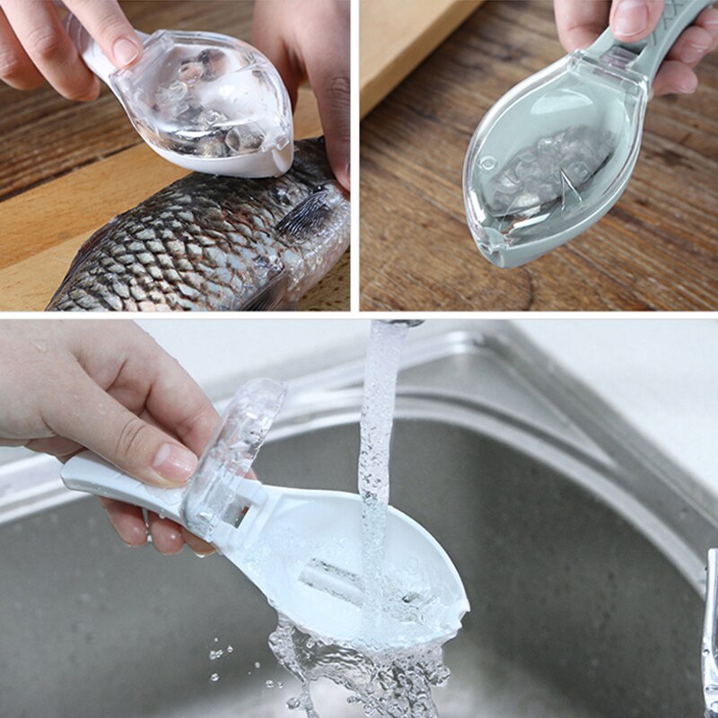 Outils de nettoyage de poisson, couteau détartreur de poisson dissolvant de peau outils de cuisine, balances de grattage en plastique, appareil nettoyeur de pêche Gadget de cuisine
