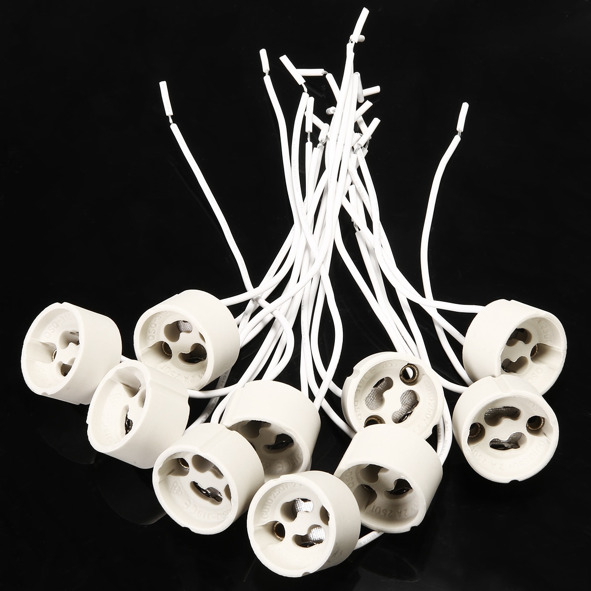 10 pcs GU10 Keramische Socket Houder Socket Licht Base Lamp Halogeen Lamp Wire Connector Fitting Base Voor LED Light