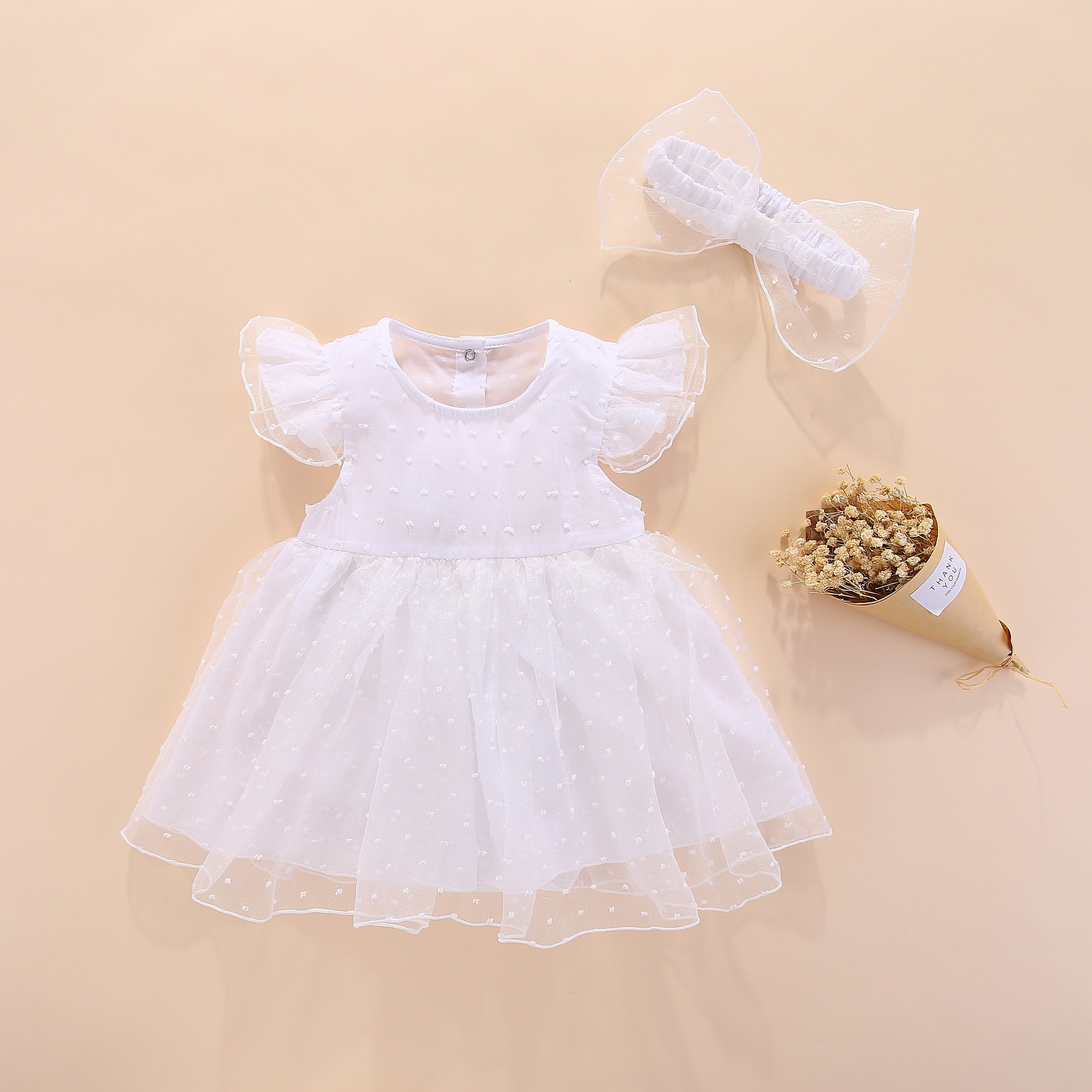 Nyfødt baby kjole blonder sæt 3 måneder baby tøj min første fødselsdag 6 baby tøj pige sommer prinsesse tutu romper bodysuit: Hvid hanbu kjole / 9m
